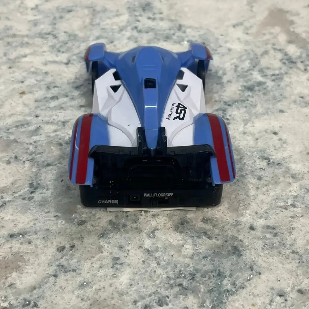 Dual Mode Wall Climbing RC Car Anti Gravity Stunt Toy Blue - Car ONLY No Remote